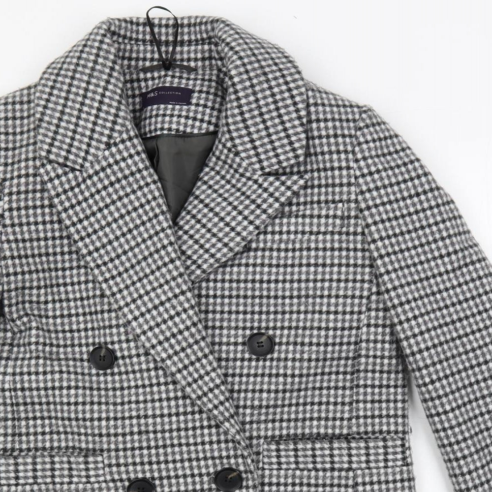 Womens UK Size 6 Marks and Spencer Grey Pea Coat