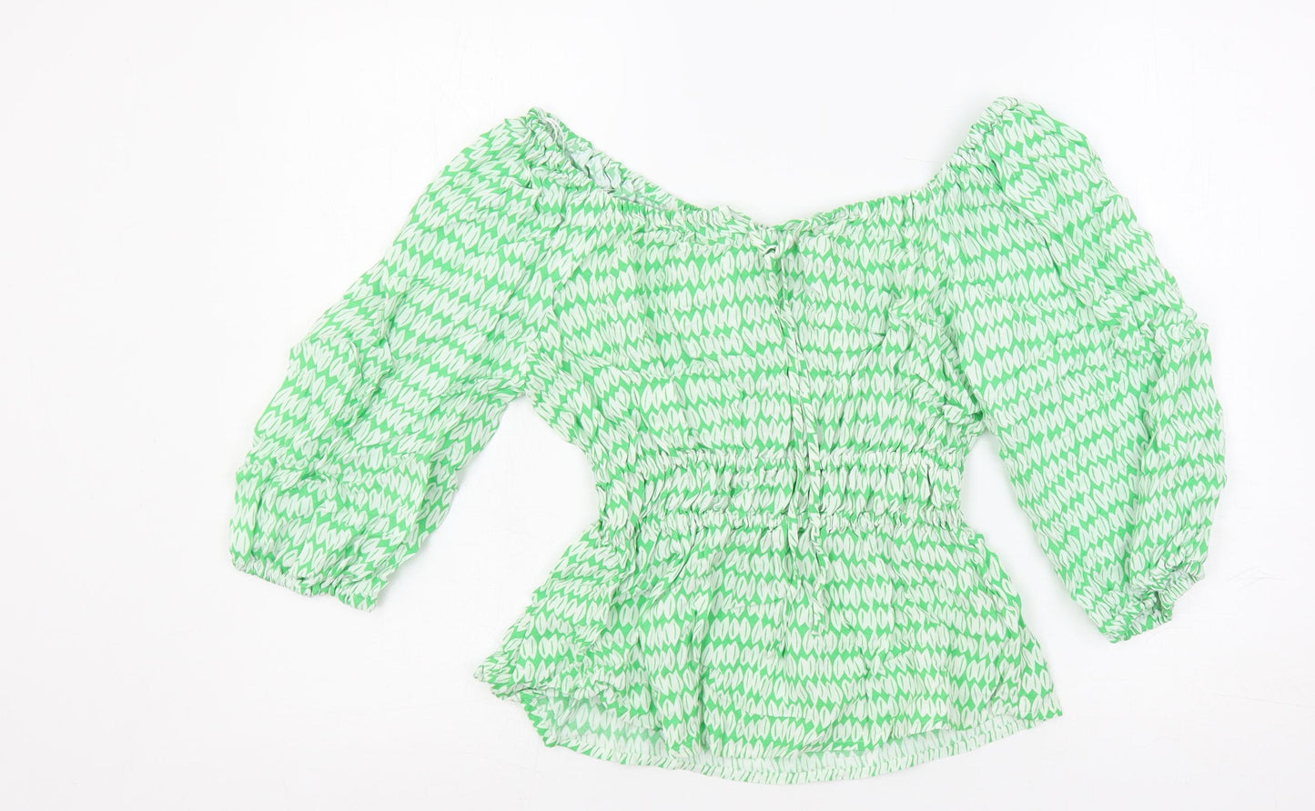 Womens UK Size 6 Marks and Spencer Green Basic Blouse