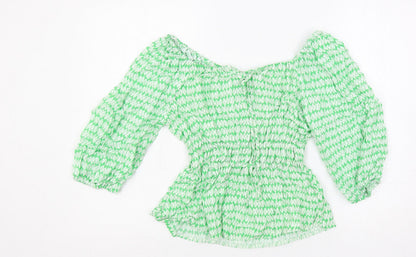 Womens UK Size 6 Marks and Spencer Green Basic Blouse