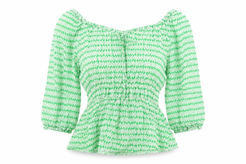 Womens UK Size 6 Marks and Spencer Green Basic Blouse