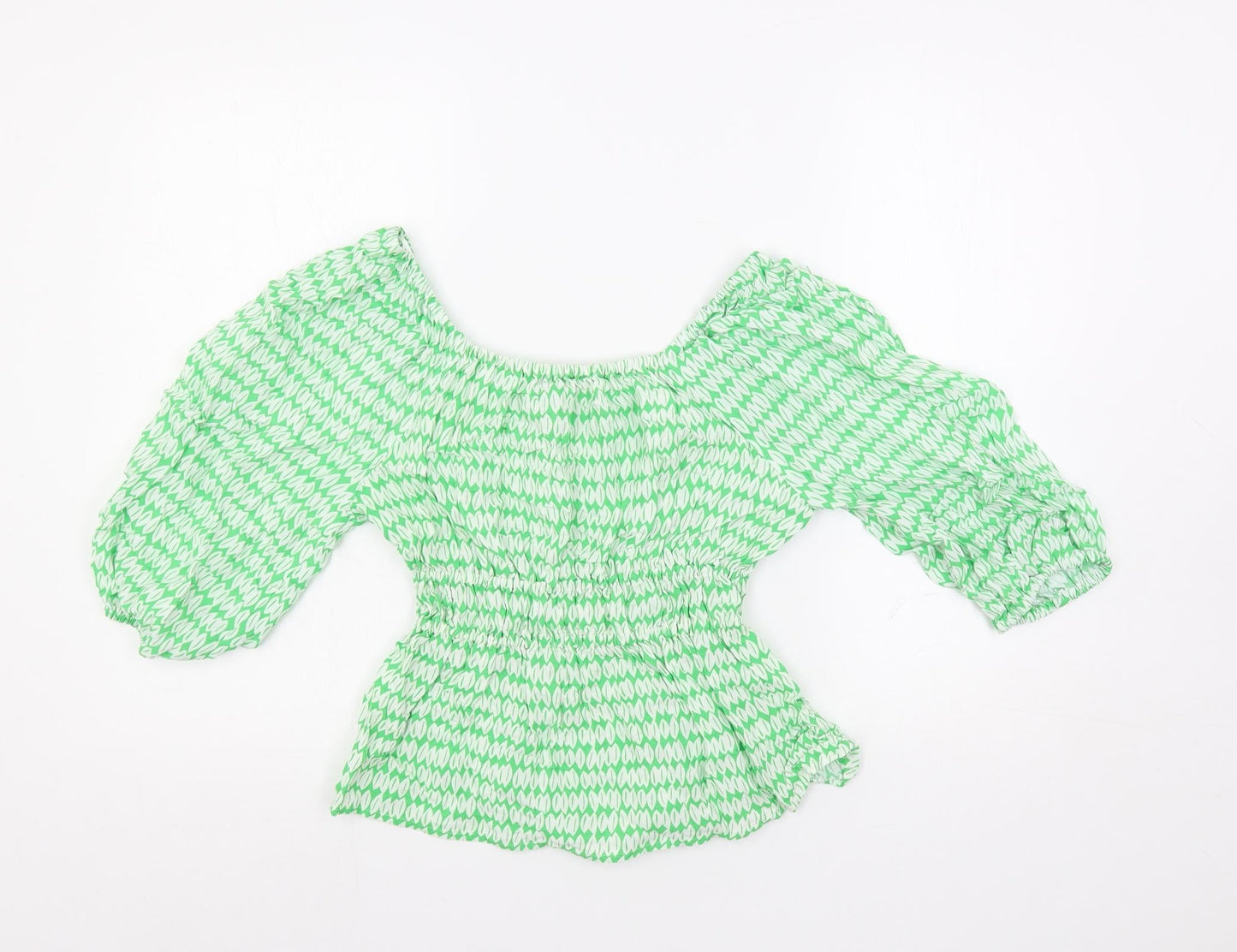 Womens UK Size 6 Marks and Spencer Green Basic Blouse