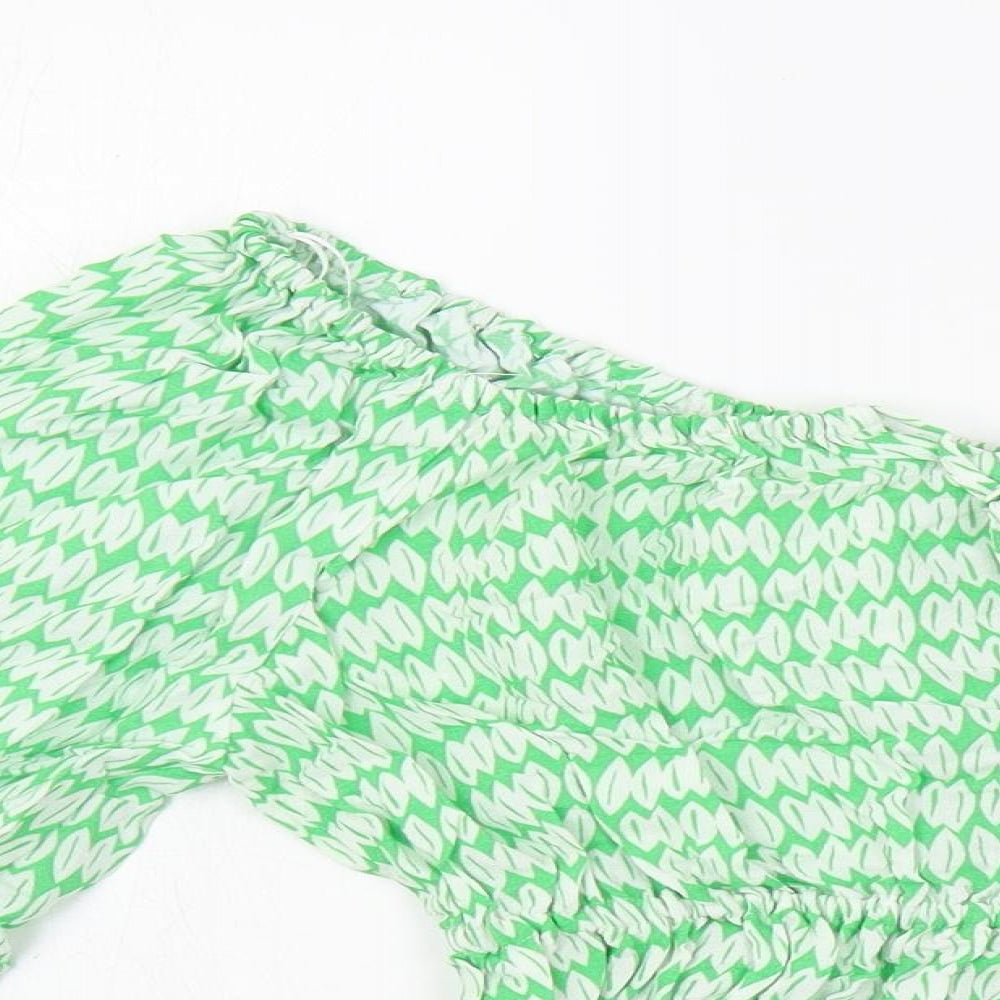 Womens UK Size 6 Marks and Spencer Green Basic Blouse