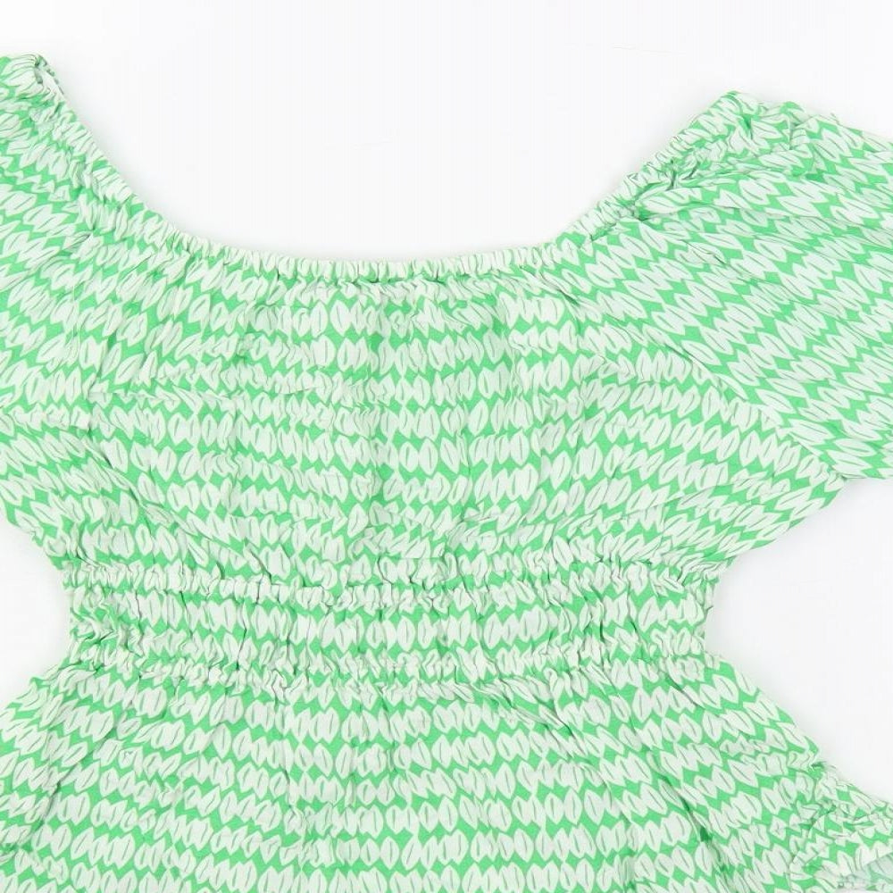 Womens UK Size 6 Marks and Spencer Green Basic Blouse
