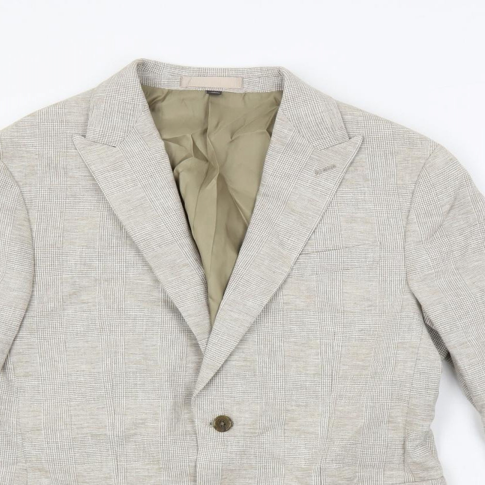 Mens UK Size 40 Marks and Spencer Regular Beige Suit Jacket
