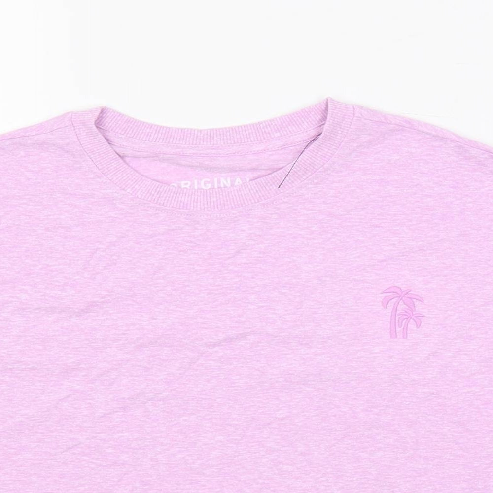Marks and Spencer Girls Pink Polyester Pullover T-Shirt Size 9-10 Years Crew Neck Pullover - Tie Front Detail
