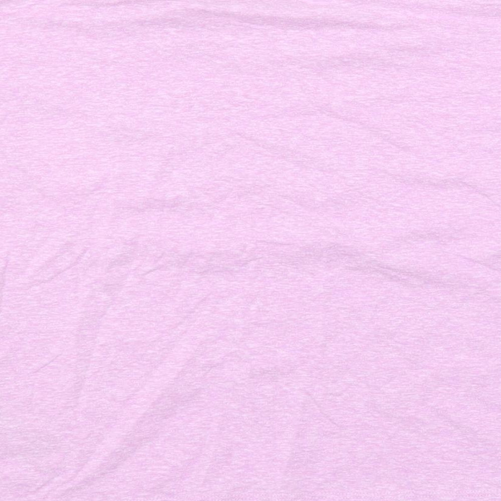 Marks and Spencer Girls Pink Polyester Pullover T-Shirt Size 9-10 Years Crew Neck Pullover - Tie Front Detail