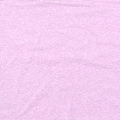 Marks and Spencer Girls Pink Polyester Pullover T-Shirt Size 9-10 Years Crew Neck Pullover - Tie Front Detail