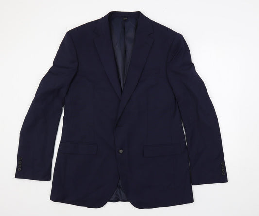 Mens UK Size 42 Marks and Spencer Regular Blue Suit Jacket