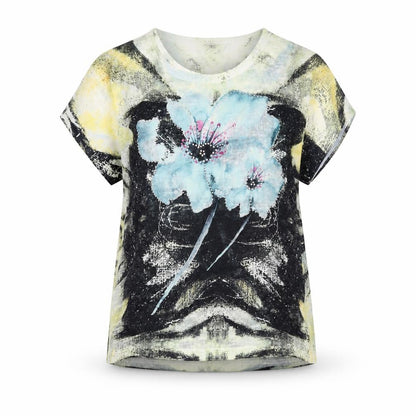 Bassini Womens Multicoloured Polyester Basic Blouse Size M Round Neck - Floral Print