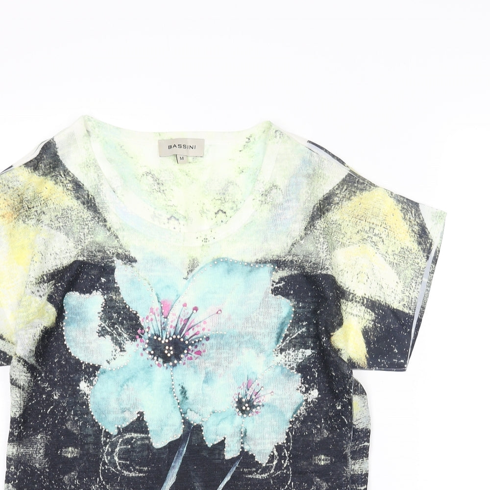 Womens UK Size M BASSINI Multicoloured Basic Blouse