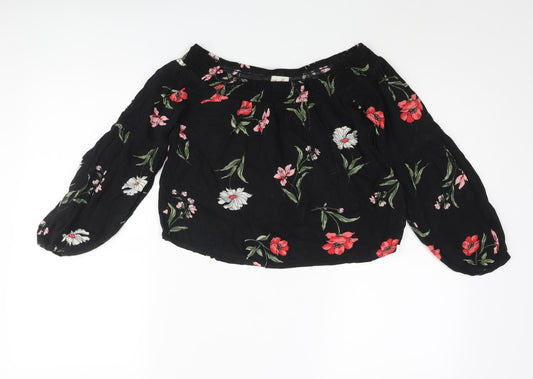 Womens UK Size XS Hollister Black Basic Blouse