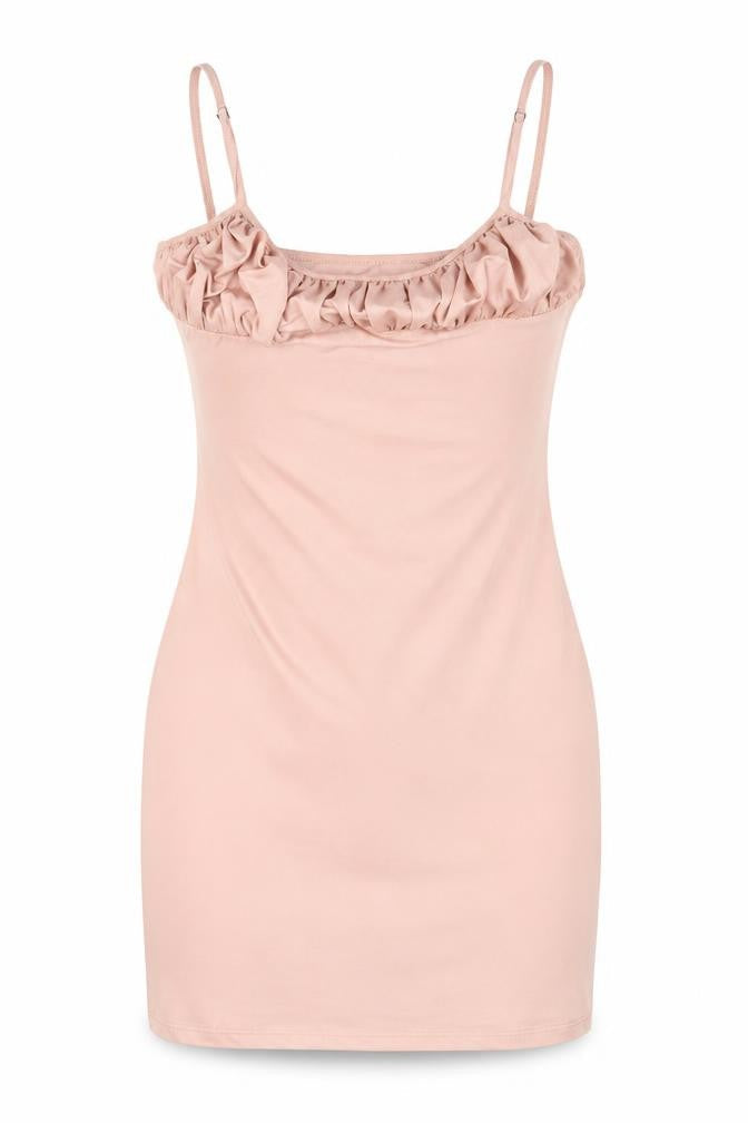 Oh Polly Womens Pink Polyester Mini Size 10 Scoop Neck Pullover - Rouched