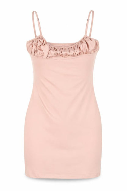 Oh Polly Womens Pink Polyester Mini Size 10 Scoop Neck Pullover - Rouched