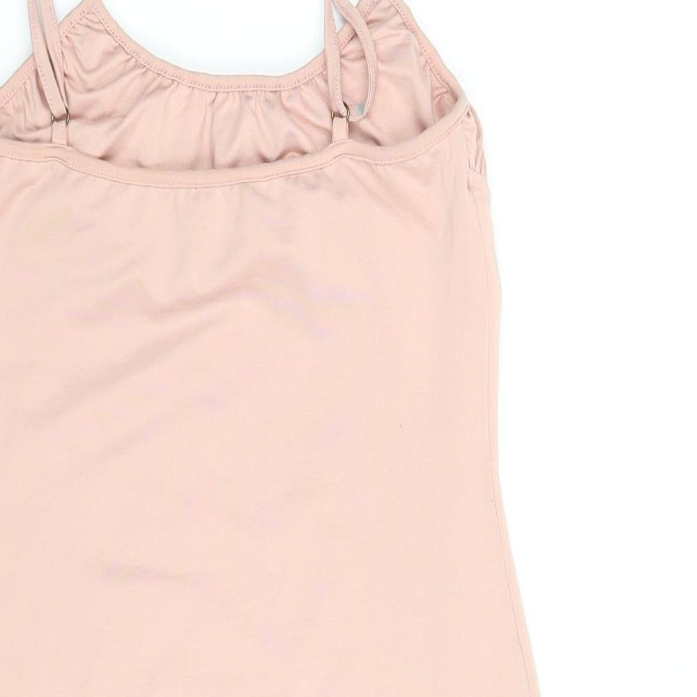 Oh Polly Womens Pink Polyester Mini Size 10 Scoop Neck Pullover - Rouched