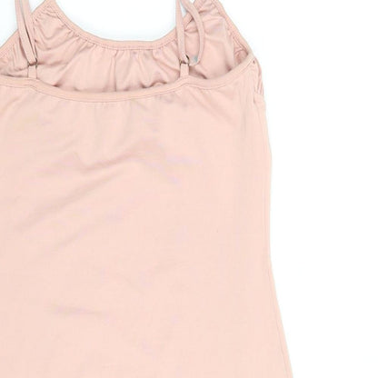 Oh Polly Womens Pink Polyester Mini Size 10 Scoop Neck Pullover - Rouched