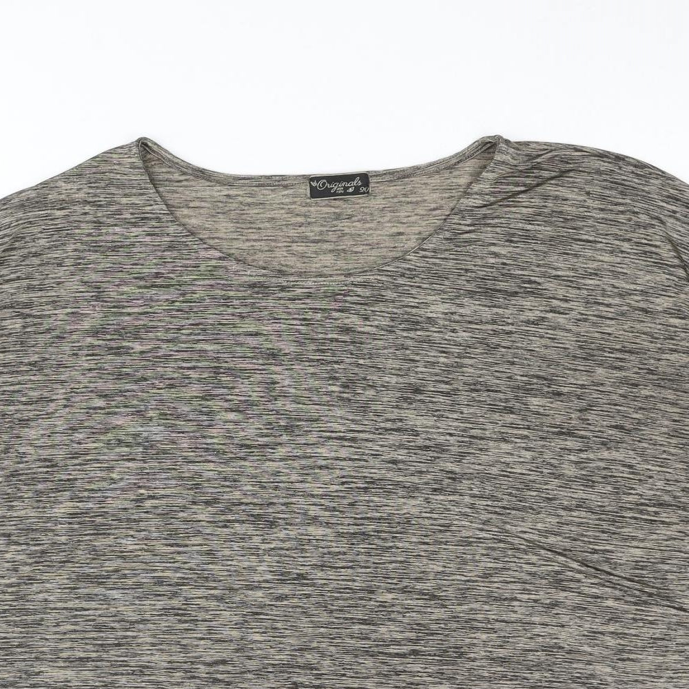 Originals Womens Brown Polyester Basic Blouse Size 20 Round Neck