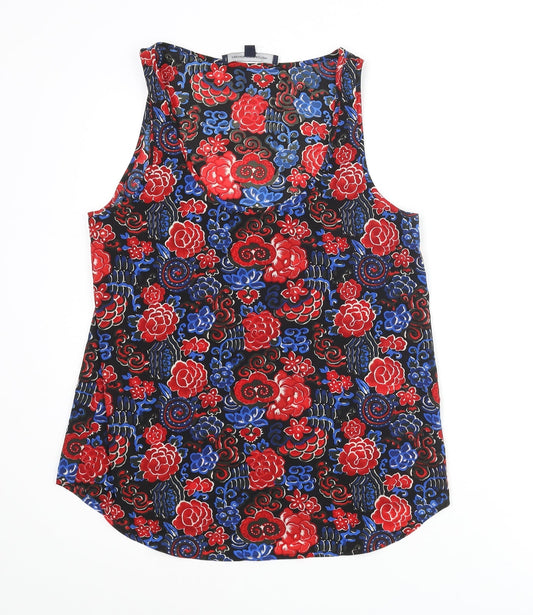 French Connection Womens Multicoloured Floral Polyester Camisole Blouse Size 10 Scoop Neck