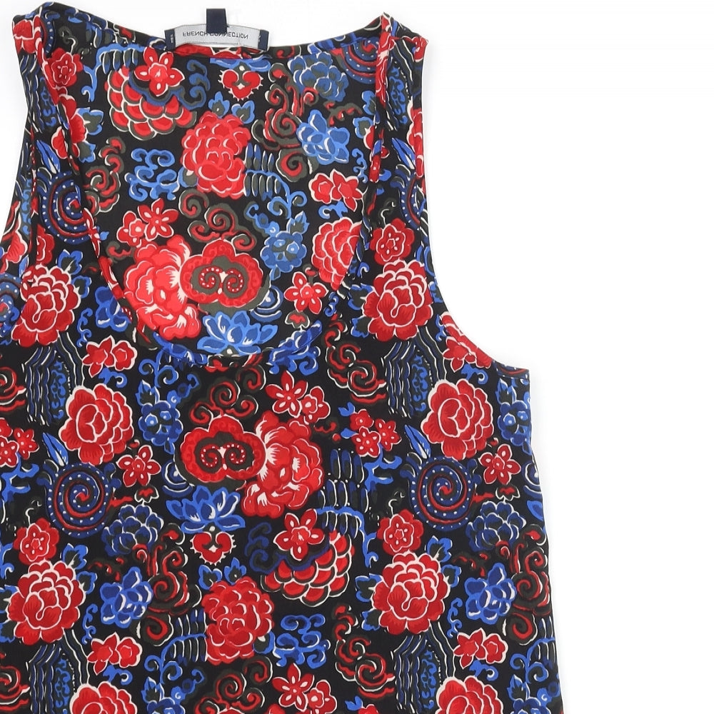 French Connection Womens Multicoloured Floral Polyester Camisole Blouse Size 10 Scoop Neck
