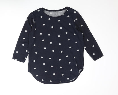 Intuition Womens Blue Round Neck Polka Dot Polyester Pullover Jumper Size 12 - Size 12-14
