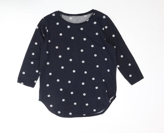 Intuition Womens Blue Round Neck Polka Dot Polyester Pullover Jumper Size 12 - Size 12-14
