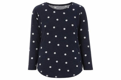 Intuition Womens Blue Round Neck Polka Dot Polyester Pullover Jumper Size 12 - Size 12-14