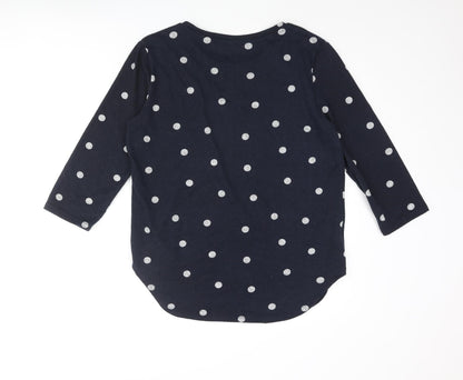 Intuition Womens Blue Round Neck Polka Dot Polyester Pullover Jumper Size 12 - Size 12-14