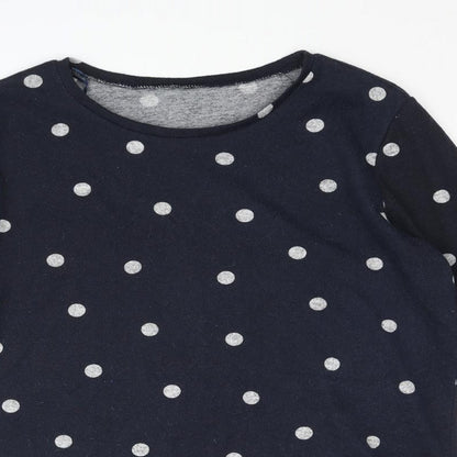 Intuition Womens Blue Round Neck Polka Dot Polyester Pullover Jumper Size 12 - Size 12-14