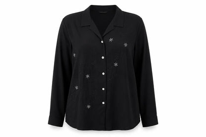 Womens UK Size 16 St Bernard Black Basic Blouse