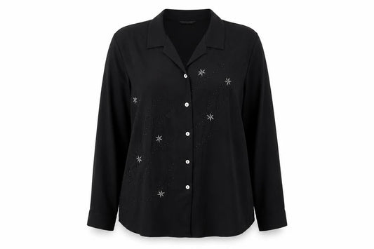 Womens UK Size 16 St Bernard Black Basic Blouse