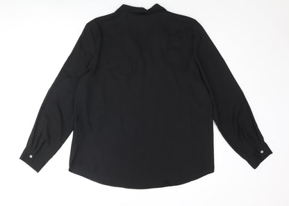 Womens UK Size 16 St Bernard Black Basic Blouse
