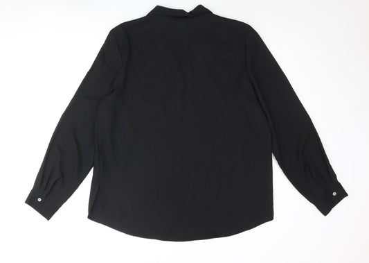 Womens UK Size 16 St Bernard Black Basic Blouse