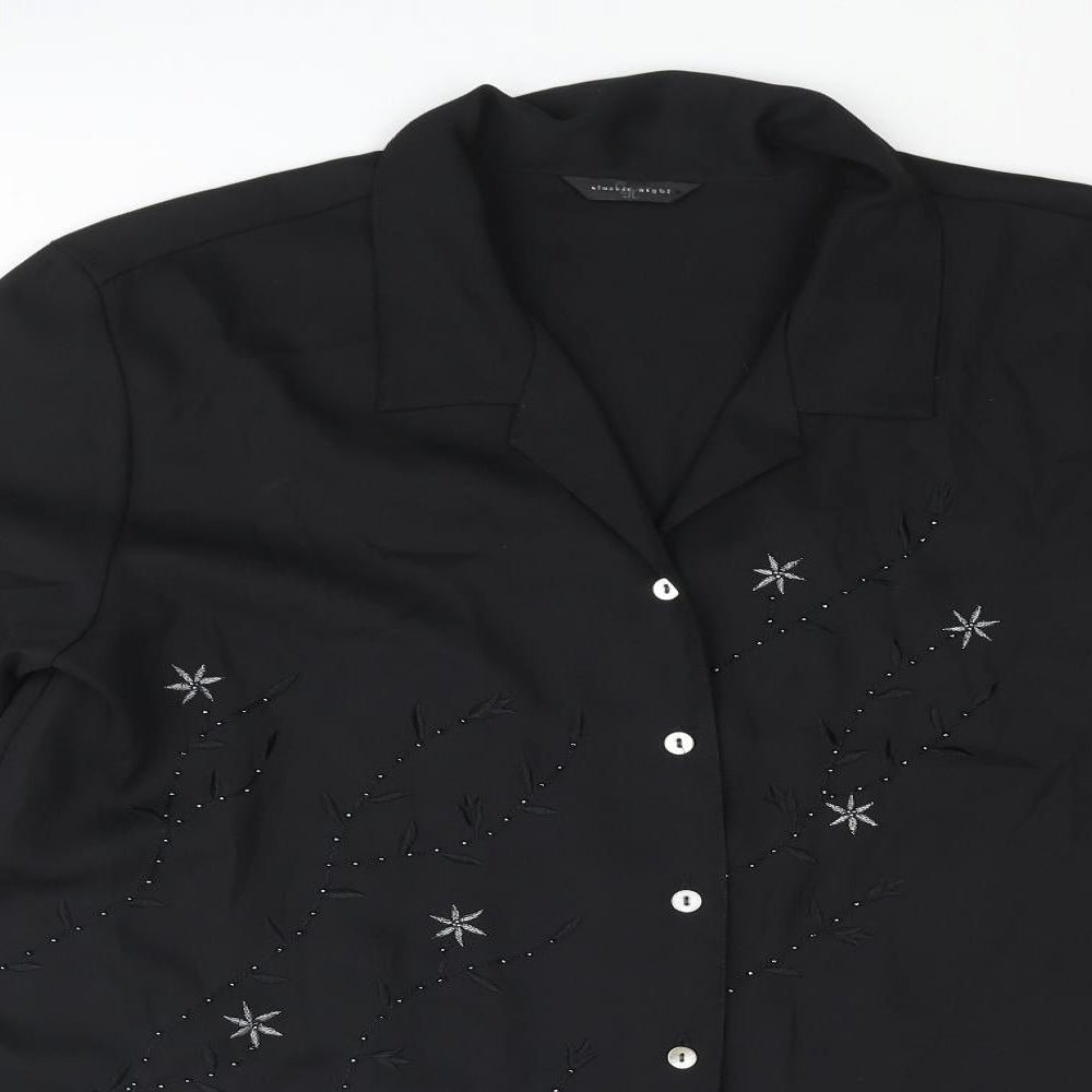 Womens UK Size 16 St Bernard Black Basic Blouse