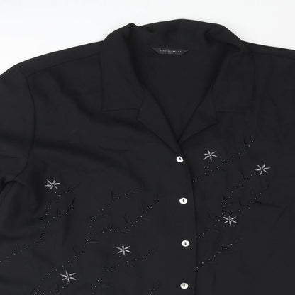 Womens UK Size 16 St Bernard Black Basic Blouse