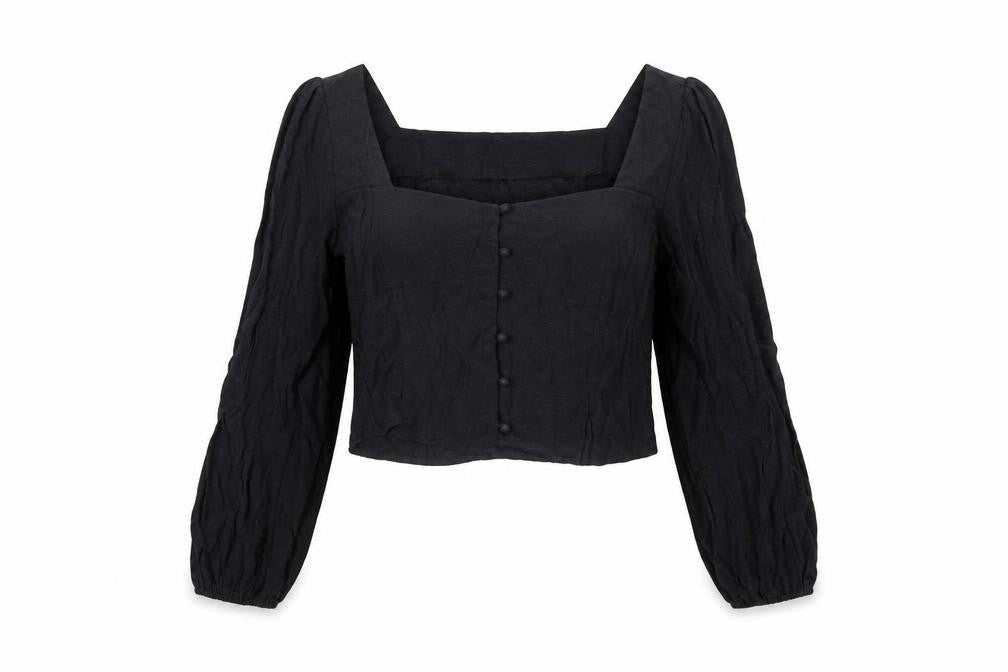 Womens UK Size 12 PRETTYLITTLETHING Black Basic Blouse