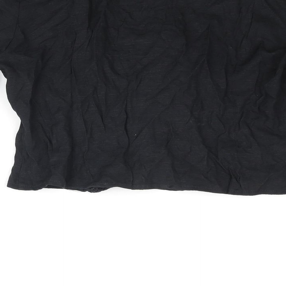 Womens UK Size 12 PRETTYLITTLETHING Black Basic Blouse