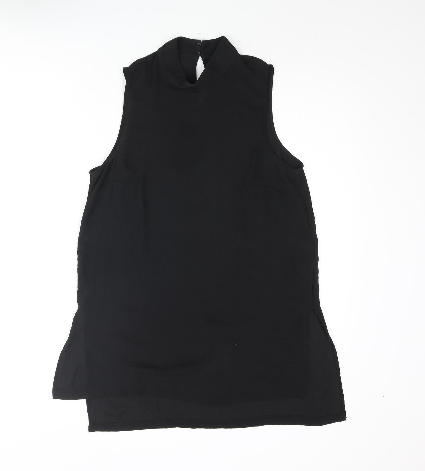 Womens UK Size 8 H&M Black Tunic Blouse