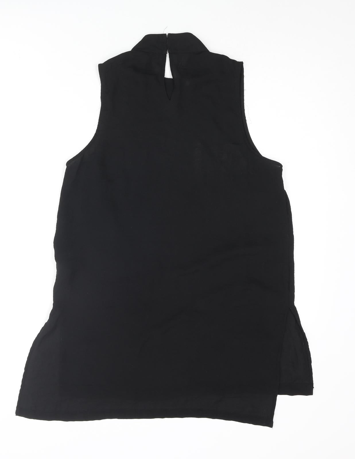 Womens UK Size 8 H&M Black Tunic Blouse
