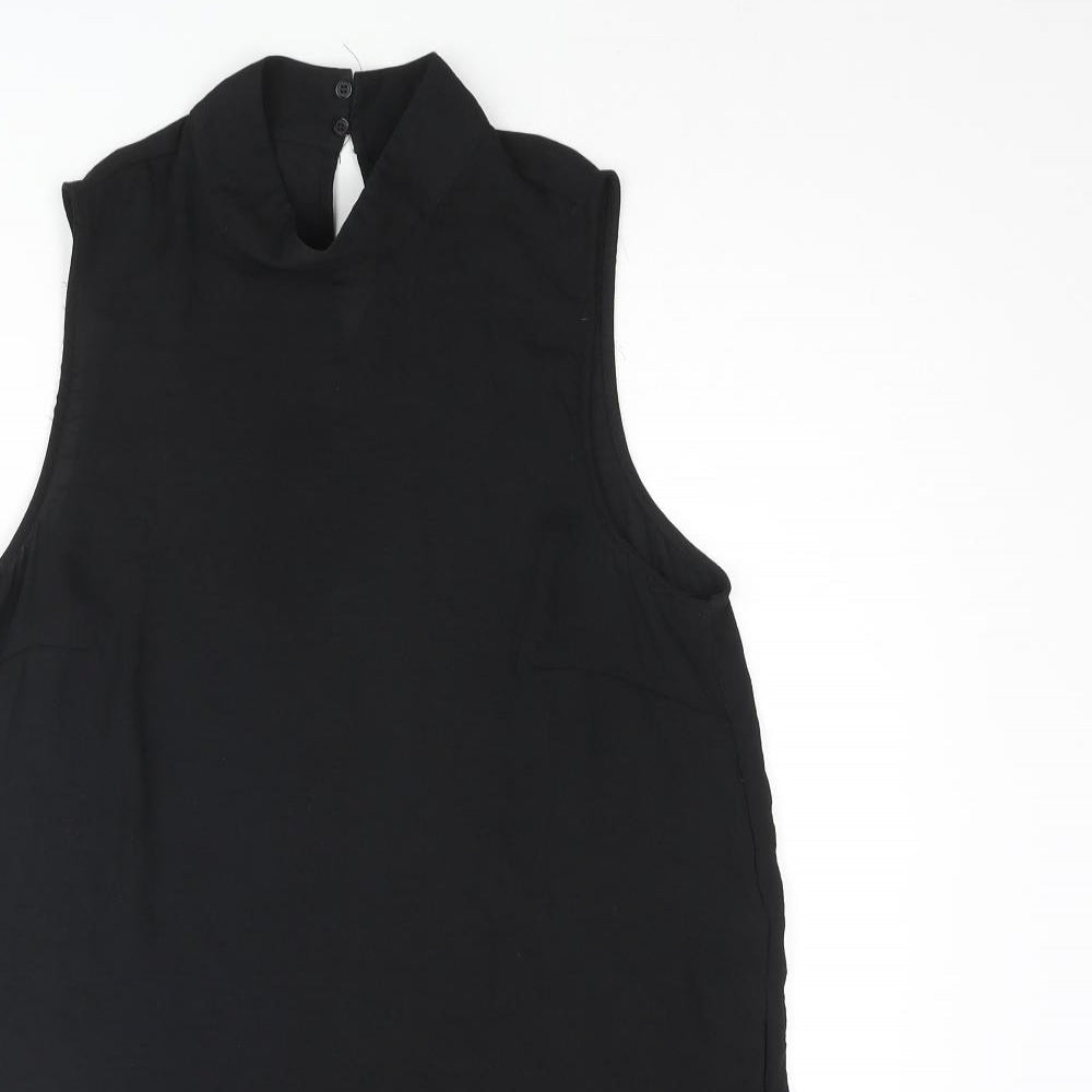 Womens UK Size 8 H&M Black Tunic Blouse