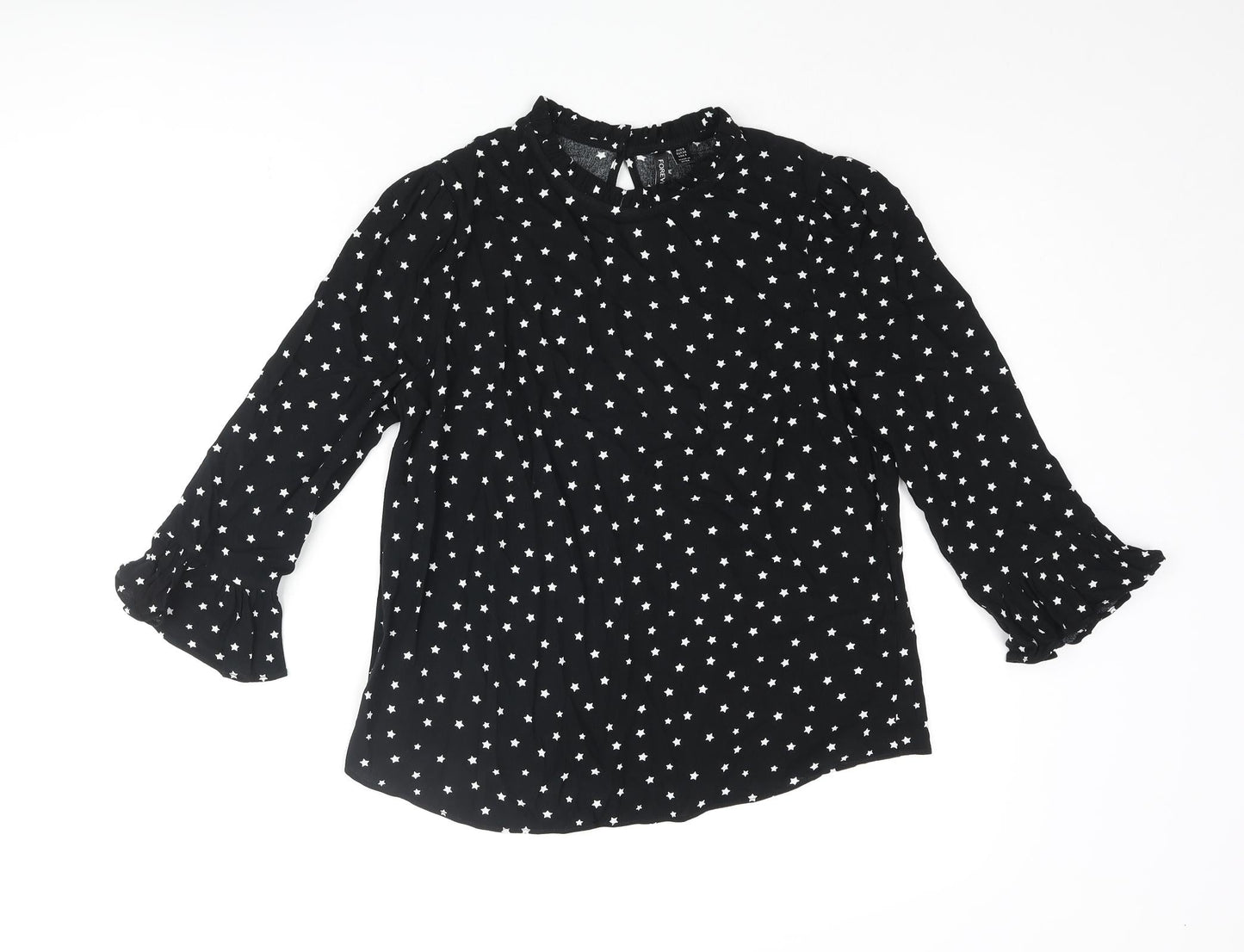 Womens UK Size 8 Forever New Black Basic Blouse