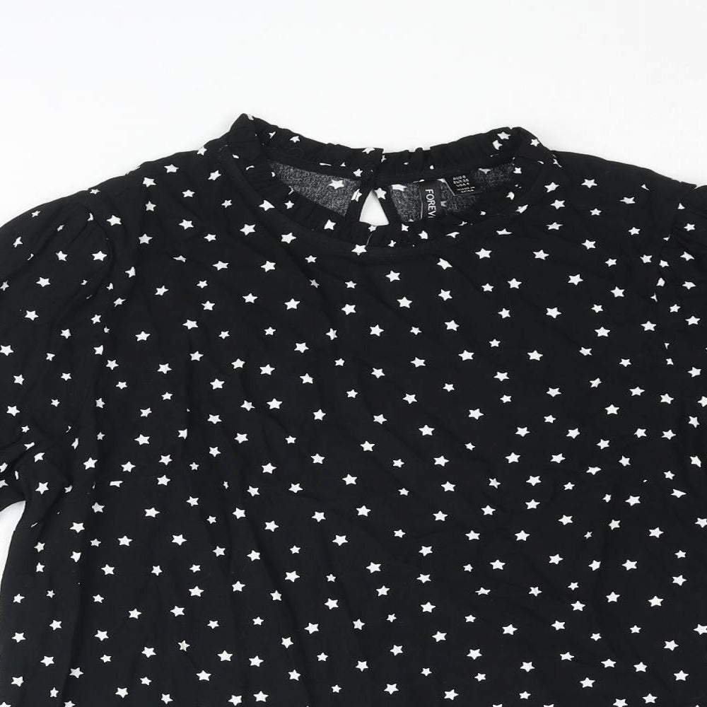 Womens UK Size 8 Forever New Black Basic Blouse