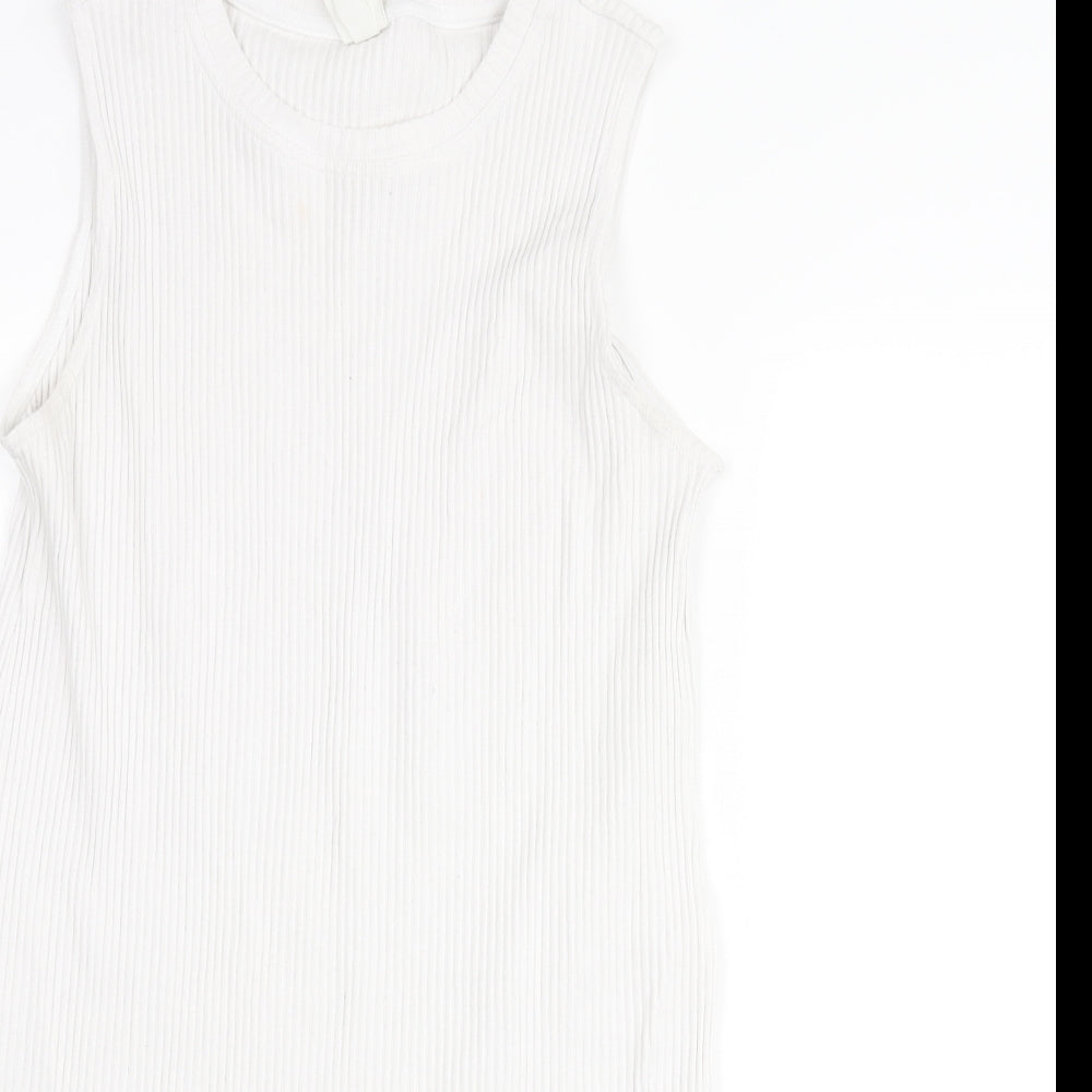 Womens UK Size M H&M White Tunic Tank