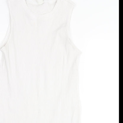Womens UK Size M H&M White Tunic Tank