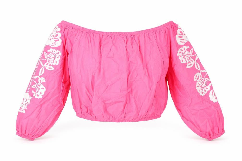 Womens UK Size 18 Marks and Spencer Pink Cropped Blouse