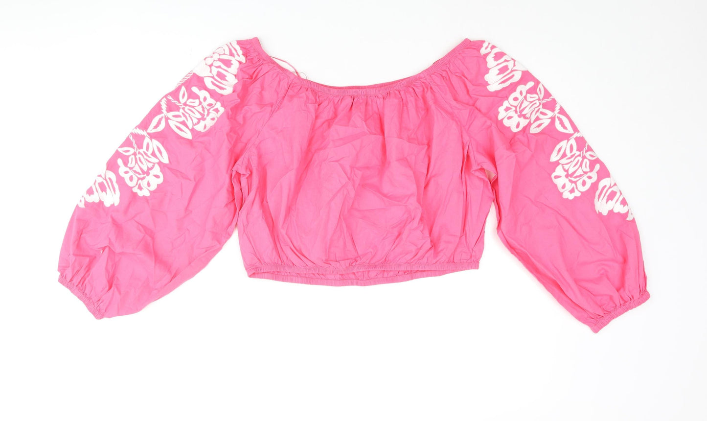 Womens UK Size 18 Marks and Spencer Pink Cropped Blouse