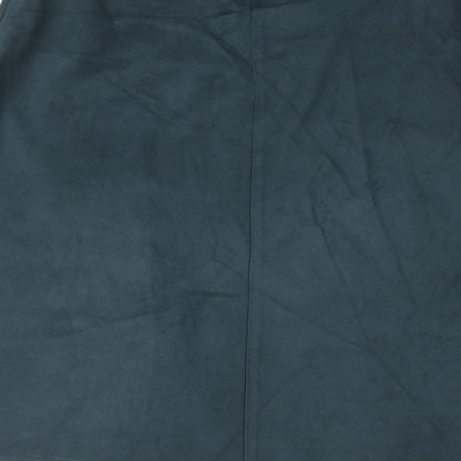 Marks and Spencer Womens Green Polyester A-Line Skirt Size 14 Zip