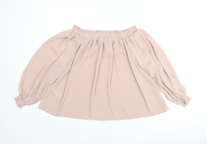 Womens UK Size 14 New Look Pink Basic Blouse
