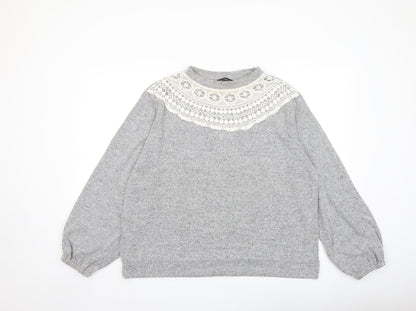 Womens UK Size 16 Dorothy Perkins Grey Pullover Jumper