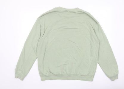 Monki Womens Green Cotton Pullover Sweatshirt Size S Pullover
