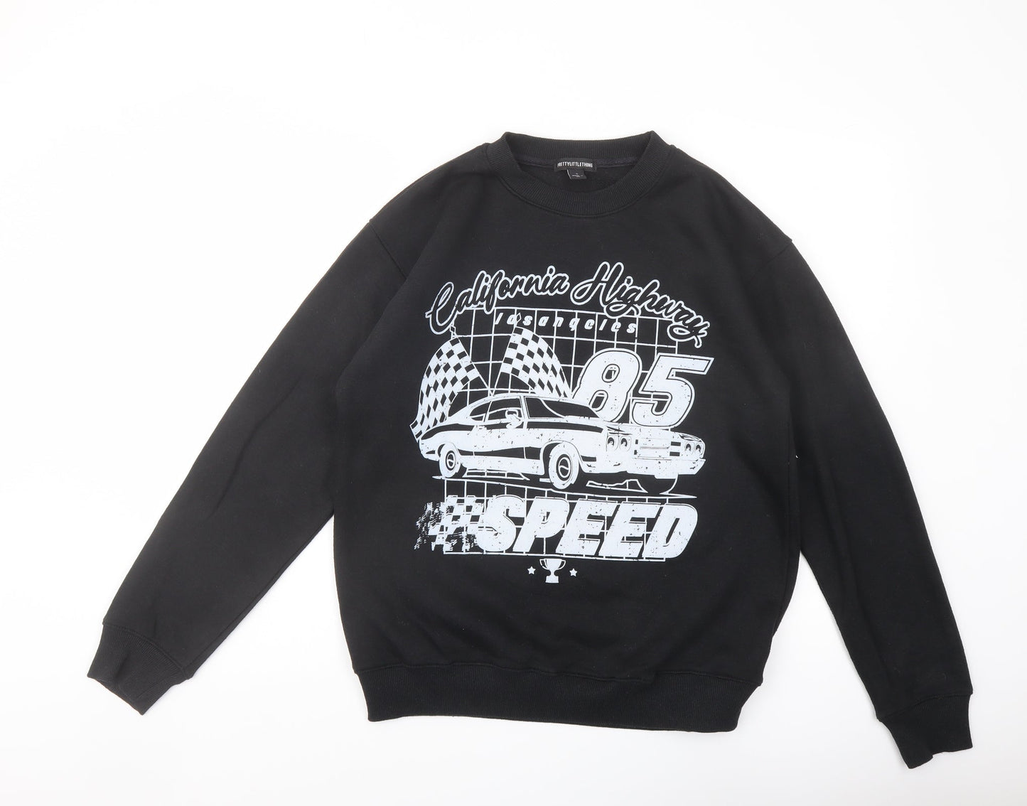 Mens UK Size S PRETTYLITTLETHING Black Pullover Sweatshirt
