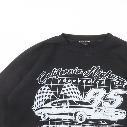 Mens UK Size S PRETTYLITTLETHING Black Pullover Sweatshirt
